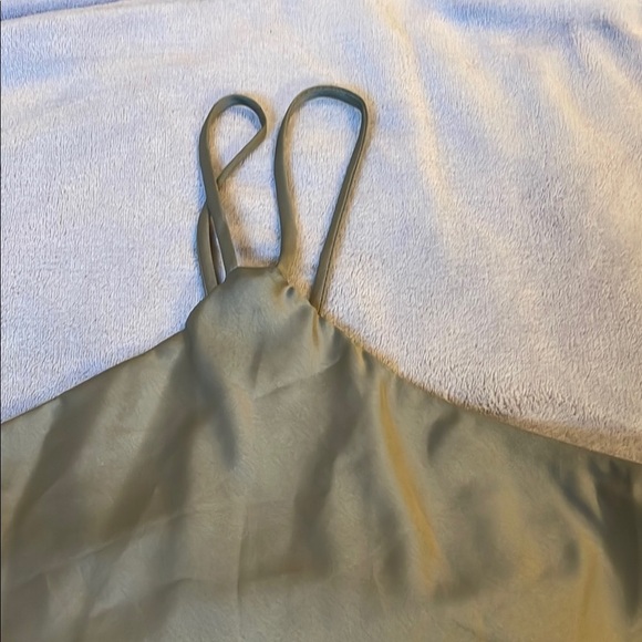 Renee C. Light Green Satin Top - Picture 3 of 10